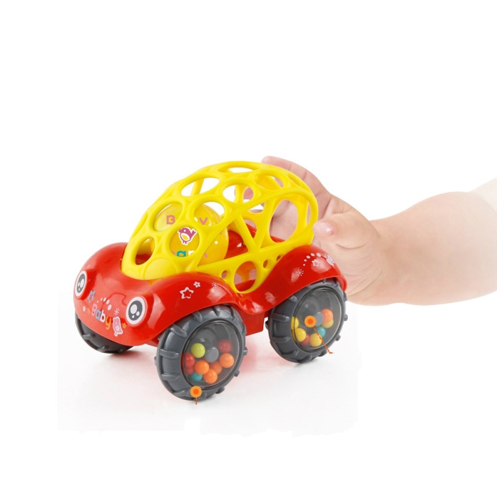 משחק לתינוקות מכונית פלסטיק רכה משולבת עם כדורים צבועניים - צבע ירוק