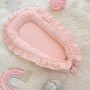 מזרן נייד מכותנה ותחרה לנוחות מקסימלית במיטת התינוק - צבע ורוד