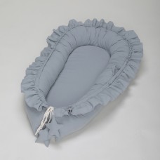 מזרן נייד מכותנה ותחרה לנוחות מקסימלית במיטת התינוק - צבע כחול ירוק