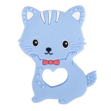 נשכן מעוצב מסיליקון לתינוקות להקלה בצמיחת השיניים - סגנון חתול כחול