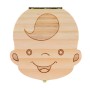קופסת אחסון מעץ לאחסון שיני תינוקות כמזכרת - שפה איטלקית בנים