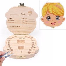 קופסת אחסון מעץ לאחסון שיני תינוקות כמזכרת - שפה איטלקית בנות