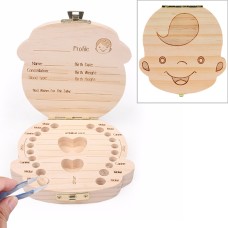 קופסת אחסון מעץ לאחסון שיני תינוקות כמזכרת - שפה צרפתית בנים
