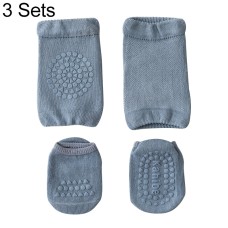 סט גרביים וברכיות להגנה מפני החלקה לתינוקות גיל 1-3 - צבע כחול