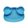 צלחת סיליקון גמישה עם תאים רב שימושית לילדים - צבע כחול