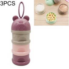 בקבוק אחסון מעוצב לתינוקות עם 3 שכבות רב שימושי - צבע סגול