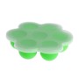מגש קרח עם 7 תאים לאחסון רב שימושי עשוי סיליקון עם מכסה - צבע ירוק