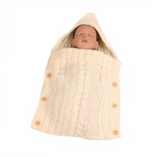 שק שינה מצמר מחמם לתינוק - צבע קרם