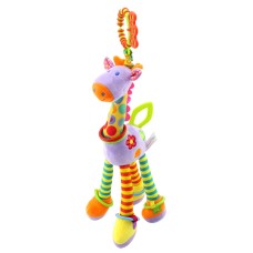 צעצוע נשכן לתינוקות בגילאי 0-1 מעוצב בסגנון ג'ירפה - צבע סגול