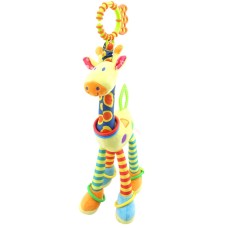 צעצוע נשכן לתינוקות בגילאי 0-1 מעוצב בסגנון ג'ירפה - צבע צהוב