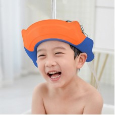 כובע רחצה מסיליקון לילדים להגנה על הפנים מפני שמפו - צבע כתום