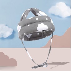 כובע מרופד לתינוקות להגנה מפני פגיעות ראש - סגנון ענן אפור