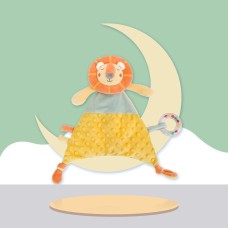 בובה רכה ומפנקת לפעוטות עם נשכן מעוצבת בסגנון ירח ואריה