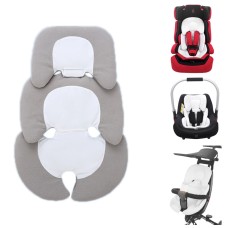 כרית מרופדת לעגלת התינוק ולמושב הבטיחות - צבע לבן אפור