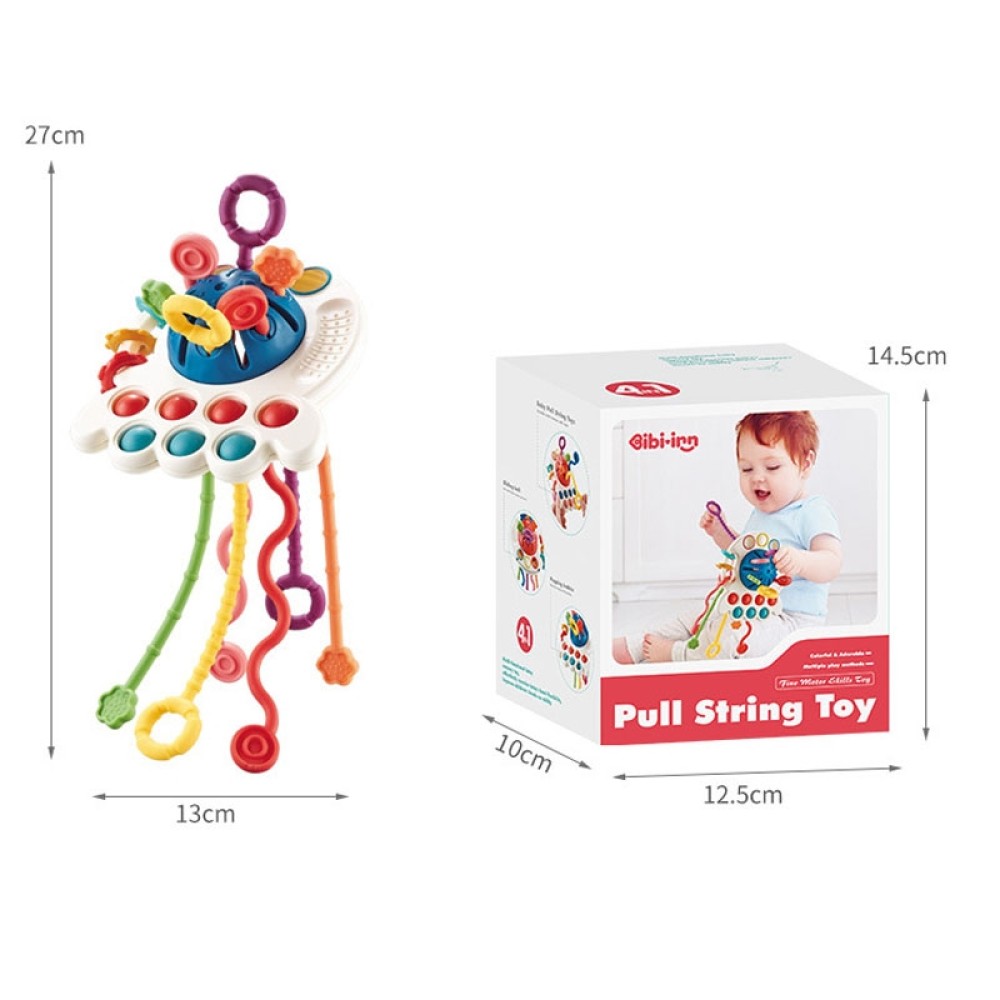 צעצוע פאזל לחיץ ופונקציונלי לתינוק מעוצב בסגנון תמנון - צבע אדום