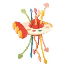 צעצוע פאזל לחיץ ופונקציונלי לתינוק מעוצב בסגנון טיל- צבע אדום