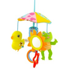 מובייל עם בובות צבעוניות לעגלת ומיטת התינוק - צפרדע וברווז
