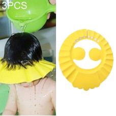 סט 5 יחידות כובע רחצה לילדים להגנה על הפנים והאוזניים בזמן החפיפה - צהוב