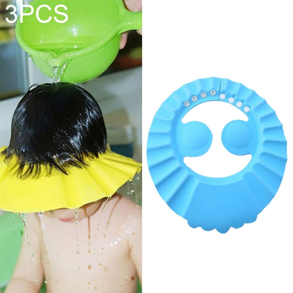 סט 5 יחידות כובע רחצה לילדים להגנה על הפנים והאוזניים בזמן החפיפה - כחול