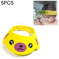 מארז 5 כובעי רחצה לתינוקות להגנה על הפנים בחפיפה - כלב צהוב