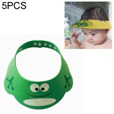 מארז 5 כובעי רחצה לתינוקות להגנה על הפנים בחפיפה - צפרדע ירוקה