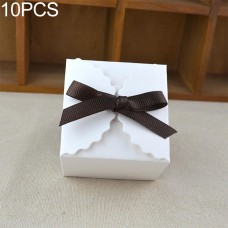 סט 10 יחידות קופסת מתנה מהודרת מנייר למגוון שימושים - צבע לבן